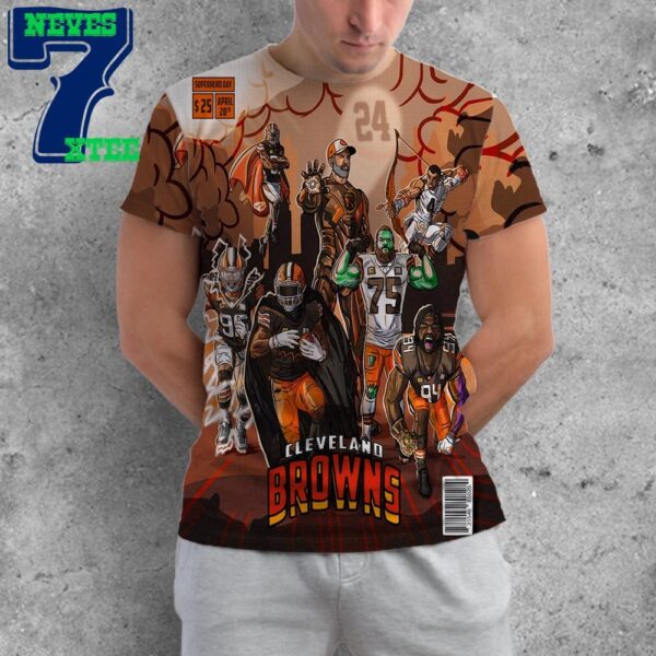 Cleveland Browns Squad For 2024 National Superhero Day All Over Print Shirt