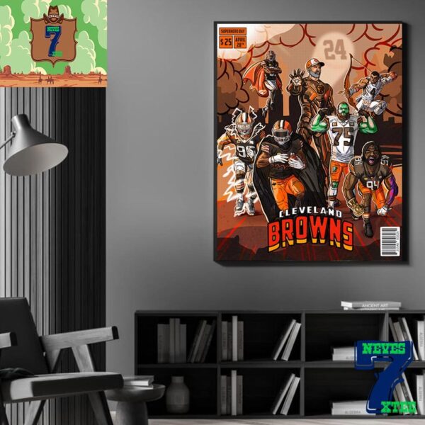 Cleveland Browns Squad For 2024 National Superhero Day Home Decor Poster Canvas