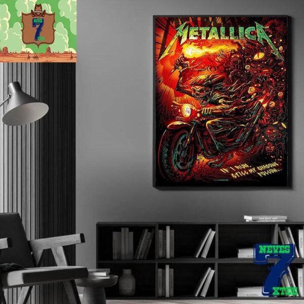 Metallica M72 World Tour 72 Seasons If I Run Still My Shadow Follow By Munk One Home Decor Poster Canvas