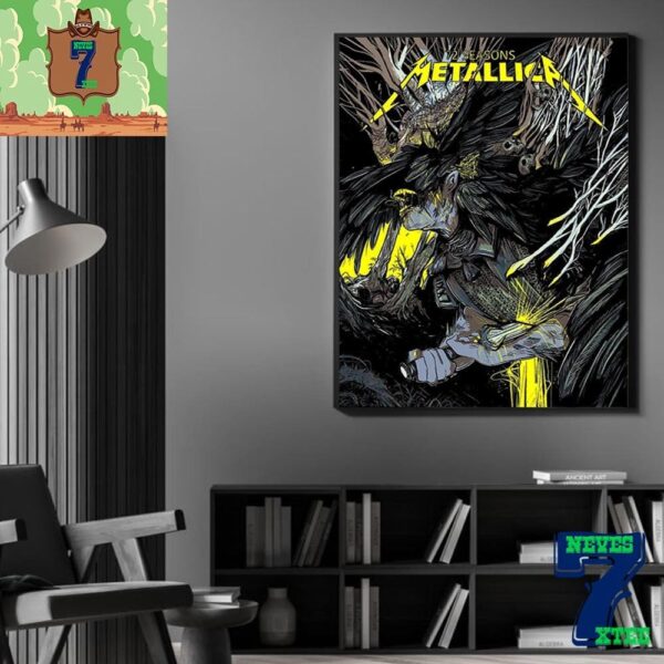 Metallica M72 World Tour 72 Seasons Inspired By Screaming Suicide And Crown Of Barbed Wire By By Wolf Skull Jack Home Decor Poster Canvas