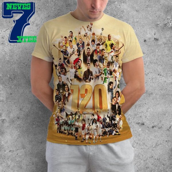 120 Years 1904-2024 Foundation Of FIFA In Paris Official Poster All Over Print Shirt