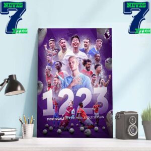 2023-2024 Most Goals In A Premier League Season With 1223 Goals Home Decor Wall Art Poster Canvas