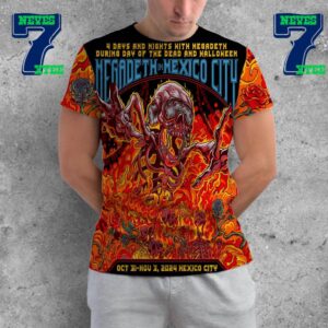 4 Days and Nights With Megadeth During Day Of The Dead And Halloween Megadeth In Mexico City Oct 31st-Nov 3rd 2024 All Over Print Shirt