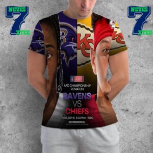 Baltimore Ravens Lamar Jackson Vs Patrick Mahomes Kansas City Chiefs NFL Kick Off The 2024 Season All Over Print Shirt