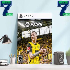 Borussia Dortmund Player Marco Reus In EA Sports FC 25 Ultimate Edition On PS 5 Home Decor Wall Art Poster Canvas