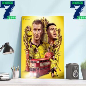 Borussia Dortmund The Countdown Begins 2023-2024 UEFA Champions Leagues Final Home Decor Poster Canvas