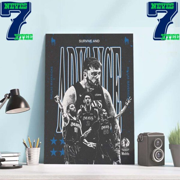 Dallas Mavericks Survive And Advance Western Conference Finals Bound 2024 NBA Playoffs Home Decor Wall Art Poster Canvas