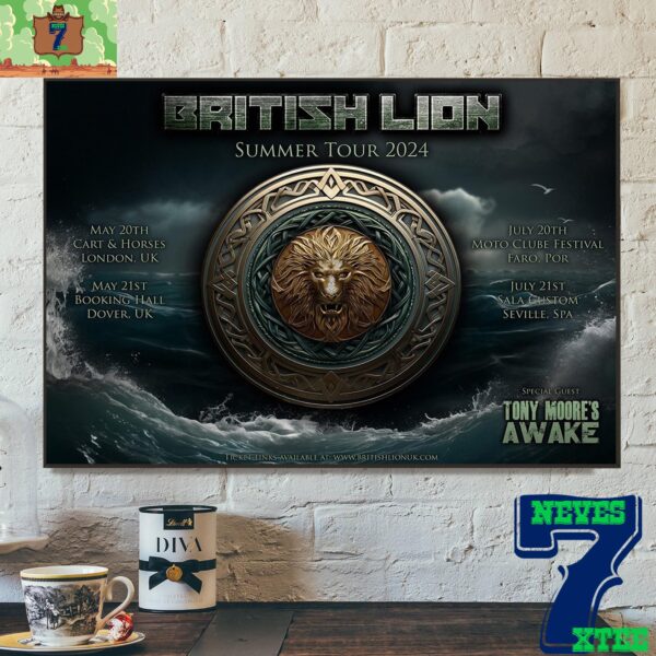 Iron Maiden British Lion Summer Tour 2024 Home Decor Poster Canvas