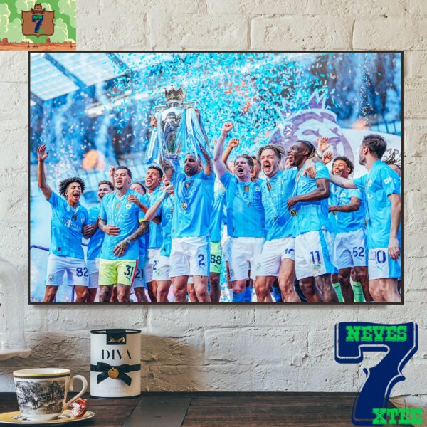 Manchester City Are The 2023-2024 Premier League Champions Of England Home Decor Poster Canvas