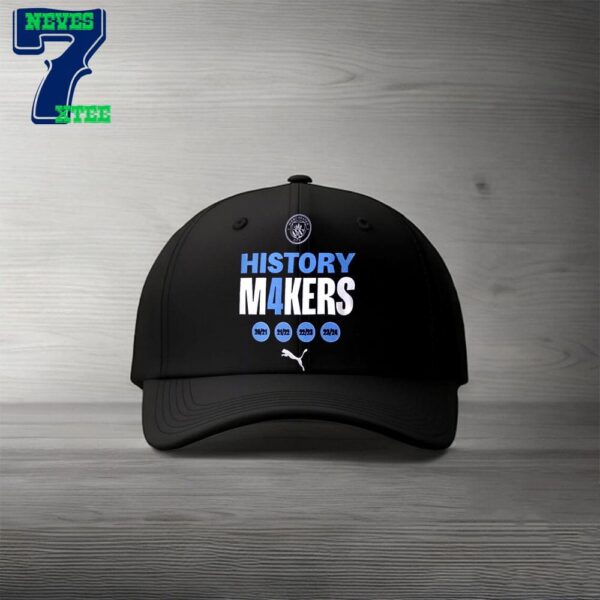 Manchester City History M4kers Premier League Victory 2023-2024 4-In-A-Row Classic Cap