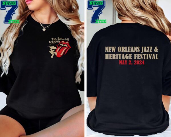 Offcial The Rolling Stones Performance At New Orleans Jazz And Heritage Festival May 2nd 2024 Two Sides Unisex T-Shirt