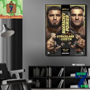Official Poster UFC 302 Islam Makhachev Vs Dustin Poirier And Sean Strickland Vs Paulo Costa June 1st 2024 Wall Decor Poster Canvas