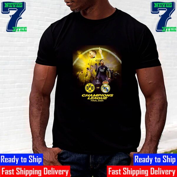 The 2024 UEFA Champions League Final Is Set For Borussia Dortmund Vs Real Madrid at Wembley Unisex T-Shirt