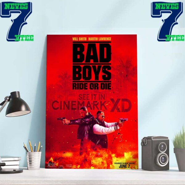 Will Smith And Martin Lawrence In Bad Boys Ride Or Die Cinemark XD Official Poster Home Decor Wall Art Poster Canvas