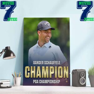 Xander Schauffele Champion The 2024 PGA Championship For The First Major Victory Home Decor Wall Art Poster Canvas