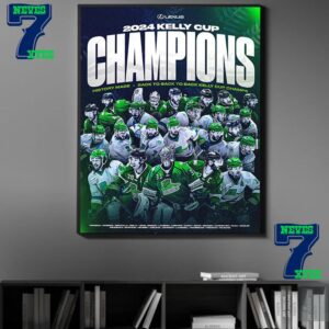 2024 Kelly Cup Champions History Made Florida Everblades Back To Back To Back Kelly Cup Champs Home Decor Poster Canvas