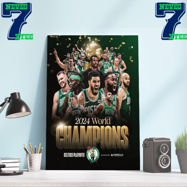 2024 World Champions Boston Celtics 2023-24 NBA Champions Home Decor Poster Canvas