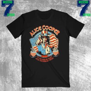 Alice Cooper American Flag Presidential Seals A Troubled Man For Troubled Times Unisex T-Shirt