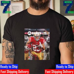Christian McCaffrey On Cover Athlete The EA Sports Madden NFL 25 Deluxe Edition Unisex T-Shirt