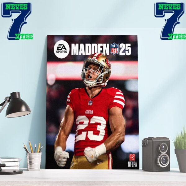 EA Sports Madden NFL 25 Reveals Christian McCaffrey As Cover Athlete Star Home Decor Poster Canvas