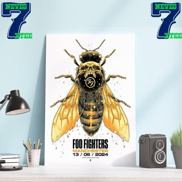 Foo Fighters Everything Or Nothing At All UK Tour 2024 Tonight Manchester Night One At Emirates Old Trafford Manchester England June 13th 2024 Home Decor Poster Canvas