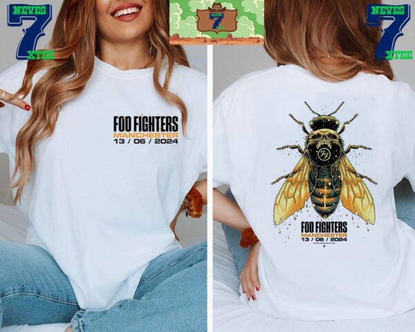 Foo Fighters Everything Or Nothing At All UK Tour 2024 Tonight Manchester Night One At Emirates Old Trafford Manchester England June 13th 2024 Two Sided Unisex T-Shirt