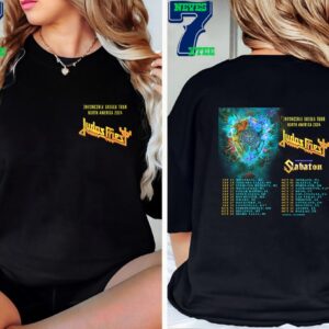 Judas Priest Invincible Shield Tour North America 2024 With Special Guest Sabaton For September And October 2024 Two Sides Unisex T-Shirt