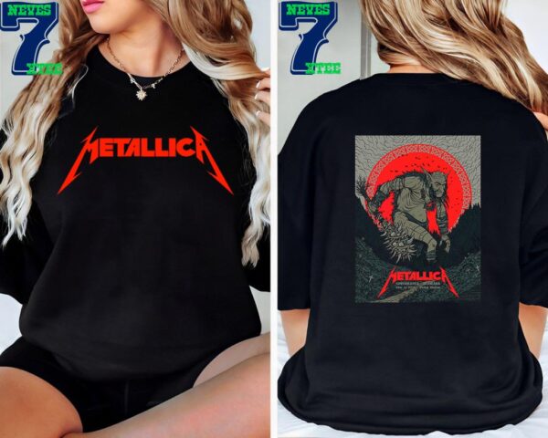 Metallica Tonight World Tour M72 Copenhagen At Parken Stadium Copenhagen Denmark June 14th 2024 No Repeat Weekend Two Sided Unisex T-Shirt