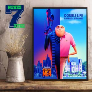 New Poster Despicable Me 4 Double Life Pharrel William 2024 Home Decor Poster Canvas