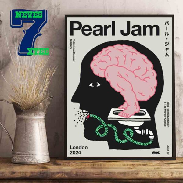 Pearl Jam Tonight At London Tottenham Hotspur Stadium On June 29th Home Decor Poster Canvas