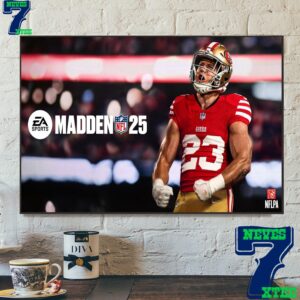 San Francisco 49ers RB Christian McCaffrey Is EA Sports Madden NFL 25 Cover Athlete 2025 Home Decor Poster Canvas