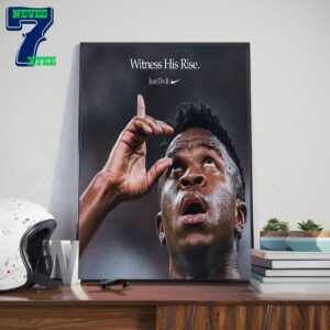 Witness His Rise Just Do It Nike Football x Vinicius Junior 2024 UEFA Champions League Champions On 2nd European Trophy Home Decor Poster Canvas