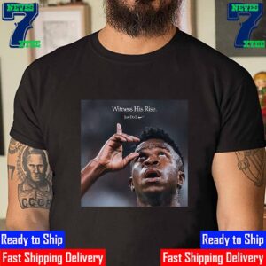 Witness His Rise Just Do It Nike Football x Vinicius Junior 2024 UEFA Champions League Champions On 2nd European Trophy Unisex T-Shirt