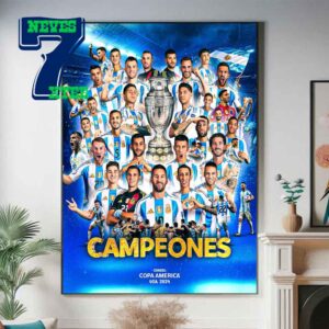 Argentina Are 2024 Champions Copa America Win Second Copa America In Row Campeons Home Decor Poster Canvas