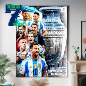 Argentina Are Champions Copa America Win Second Copa America In Row Campeons Home Decor Poster Canvas