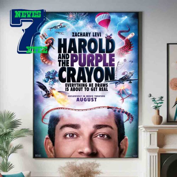 Harold And The Purple Crayon In Movie Theaters 2024 On August 2nd Everything He Draws Is About To Get Real Home Decor Poster Canvas