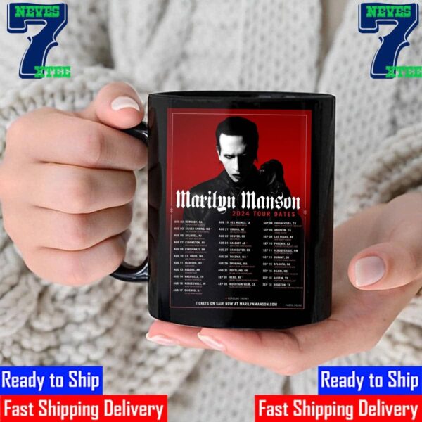 Marilyn Manson August And September 2024 Tour Dates Official Poster Mug