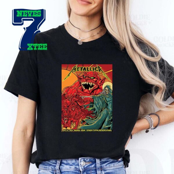 Metallica Tonight In Madrid Spain 2024 M72 World Tour On July 14th M72 Madrid Estadio Civitas Metropolitano Essential T-Shirt