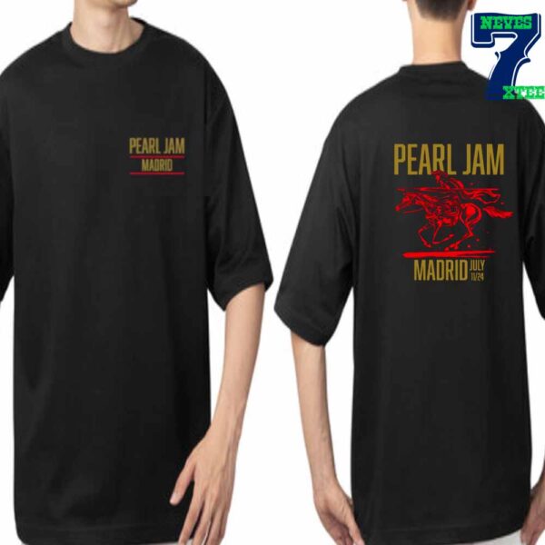 Pearl Jam In Madrid Spain Mad Cool Festival On July 11th 2024 Two Sided T-Shirt