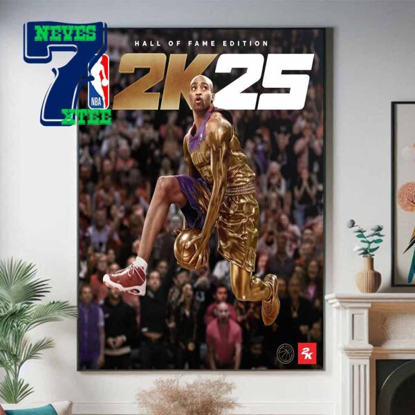 Vince Carter On NBA 2K25 Hall Of Fame Edition Cover Athlete Ball Over Everything Home Decor Poster Canvas