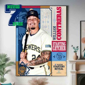 William Contreras 2024 MLB All Star Game Stars Reveal The Starting Catcher For The National League Home Decor Poster Canvas