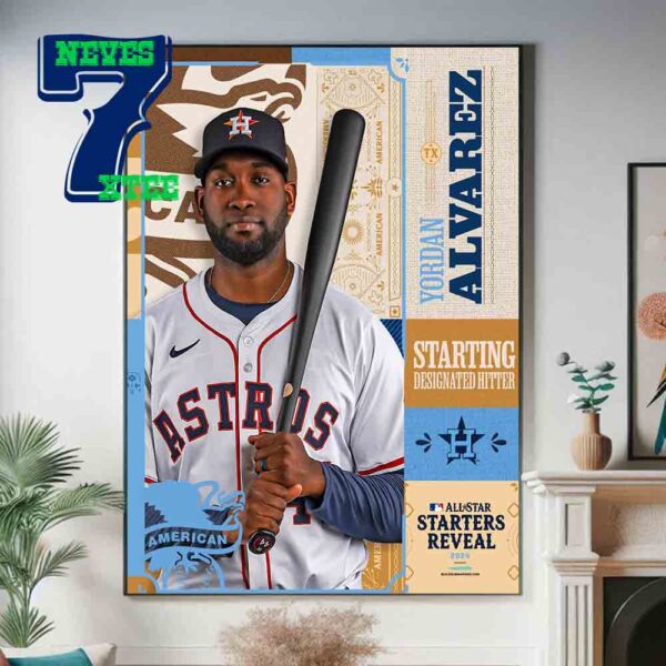 Yordan Alverez 2024 MLB All Star Game Stars Reveal The American League Starting Designated Hitter Home Decor Poster Canvas